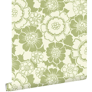 ESTAhome behangpapier - retro bloemen - groen - 50 x 900 cm - 131525 product