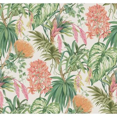 Sanders & Sanders papier peint - feuilles tropicales - vert, orange et rouge product