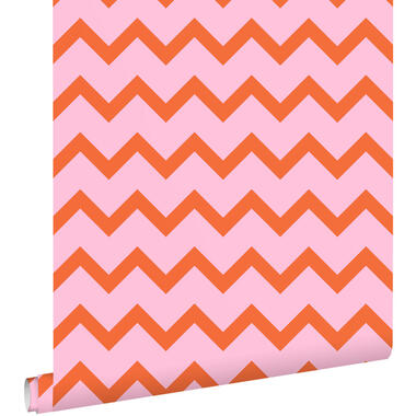 ESTAhome papier peint - chevrons - orange et rose - 50 x 900 cm product