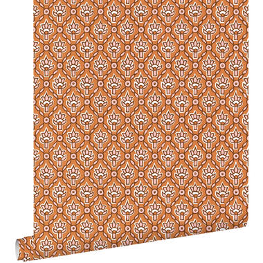 ESTAhome papier peint - fleurs vintage - orange et rose - 50 x 900 cm product