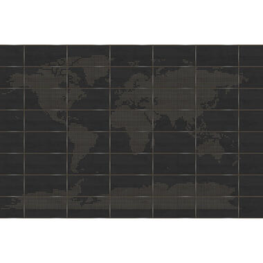 Sanders & Sanders fotobehangpapier - wereldkaart - donkerbruin - 424 x 280 cm product
