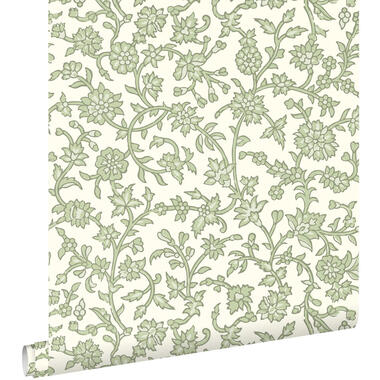 ESTAhome behangpapier - vintage bloemen - groen - 50 x 900 cm - 131519 product