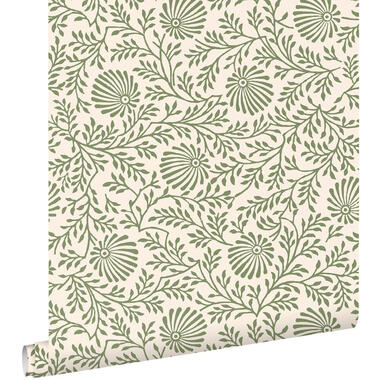 ESTAhome behangpapier - vintage bloemen - groen - 50 x 900 cm - 131512 product