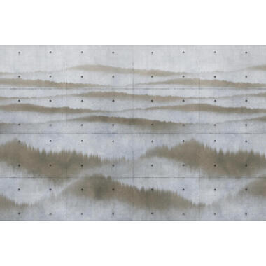 Sanders & Sanders fotobehangpapier - mistige bergen - bruin - 424 x 280 cm product