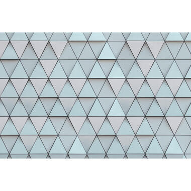 Sanders & Sanders fotobehangpapier - grafische driehoeken - blauw en grijs product