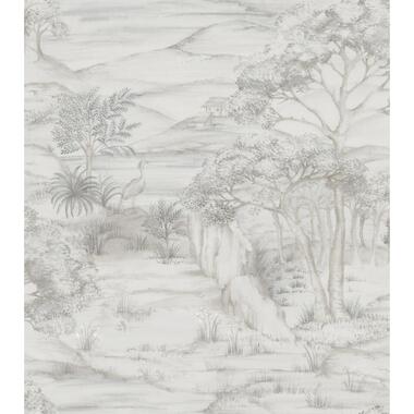 Sanders & Sanders behangpapier - landschap met water - grijs - 53 cm x 10,05 m product