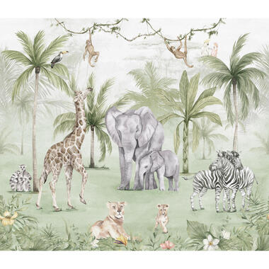 Sanders & Sanders fotobehangpapier - jungle dieren - meerkleurig - 318 x 275 cm product