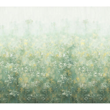 Sanders & Sanders fotobehangpapier - bloemetjes - groen en geel - 318 x 280 cm product