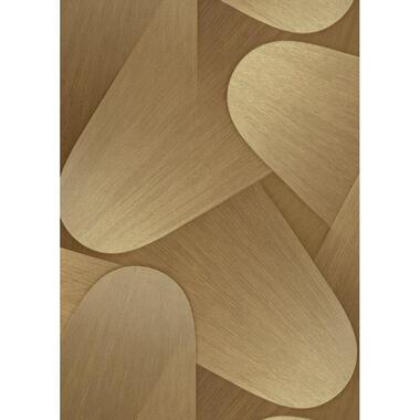 Erismann behangpapier - 3D grafisch motief - warm goud - 53 cm x 10.05 m product