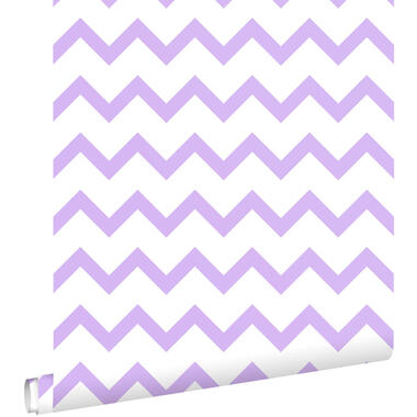 ESTAhome behangpapier - zigzag motief - paars en wit - 50 x 900 cm product