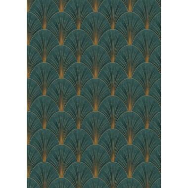 Erismann papier peint - art déco - vert pétrole et or - 53 cm x 10.05 m product