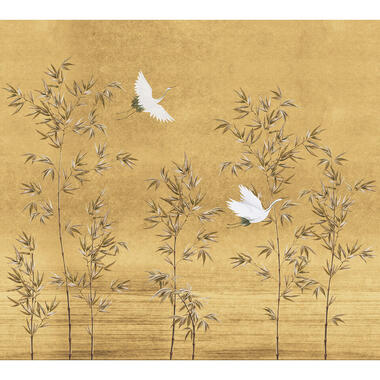 Sanders & Sanders papier peint panoramique - oiseaux de grue - jaune ocre product