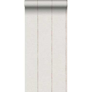 Sanders & Sanders behangpapier - geschilderde strepen - terracotta en wit product