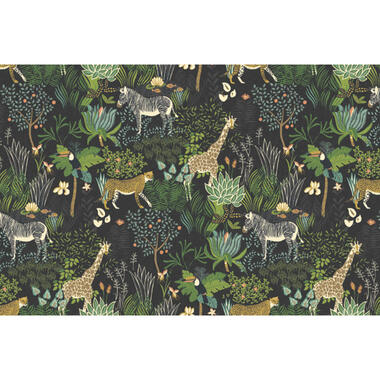 Sanders & Sanders fotobehangpapier - jungle dieren - bruin en groen product