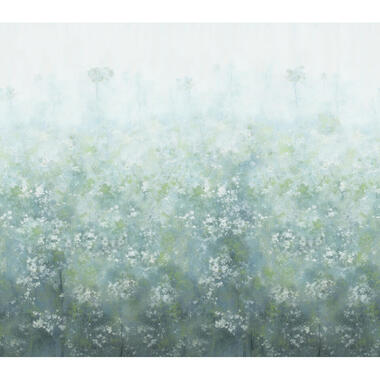 Sanders & Sanders fotobehangpapier - bloemetjes - groen en blauw - 318 x 280 cm product
