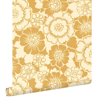 ESTAhome behangpapier - retro bloemen - geel - 50 x 900 cm - 131523 product