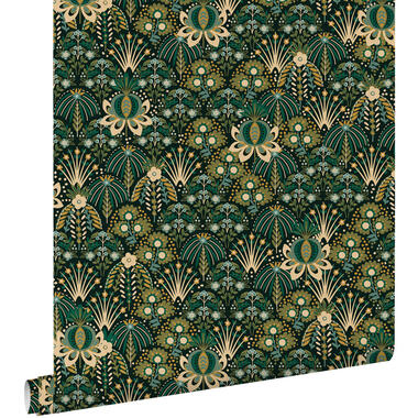 ESTAhome papier peint - fleurs vintage de style art nouveau - vert product