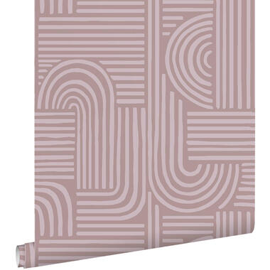 ESTAhome behangpapier - grafisch 3D motief - licht mauve paars - 50 x 900 cm product
