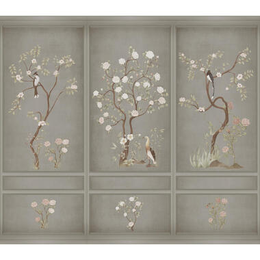 Sanders & Sanders papier peint panoramique - fleurs et oiseaux - gris product