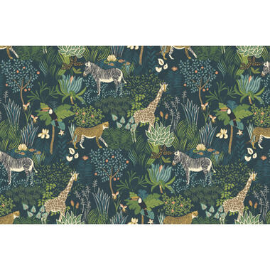 Sanders & Sanders fotobehangpapier - jungle dieren - groen - 424 x 280 cm product