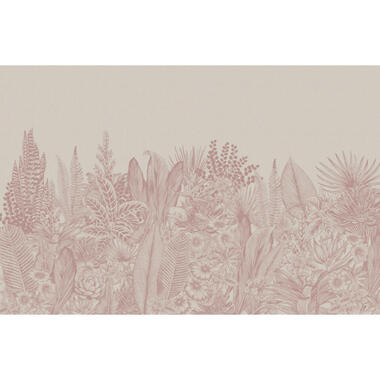 Sanders & Sanders fotobehangpapier - palmbladeren - roze - 424 x 280 cm product