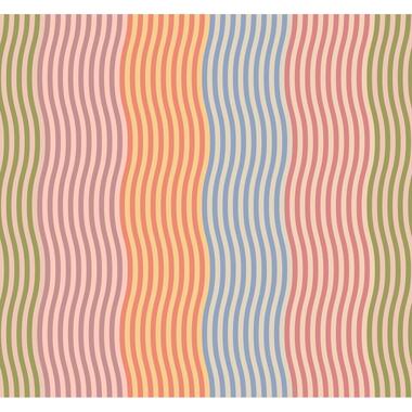 ESTAhome fotobehangpapier - zigzag motief - roze, oranje en blauw product