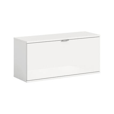 Hioshop ProjektX schoenenkast bank 1 klepdeur wit hoogglans product