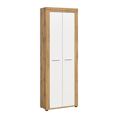 Hioshop Jam schoenenkast 2 deuren wit- eik decor product