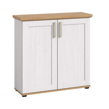 Hioshop Verona buffet 2 portes blanc- chêne décor product