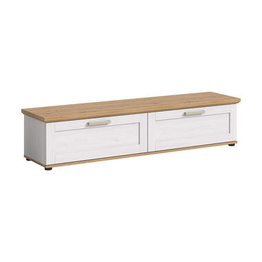 Hioshop Verona buffet 2 abattants blanc- chêne décor product