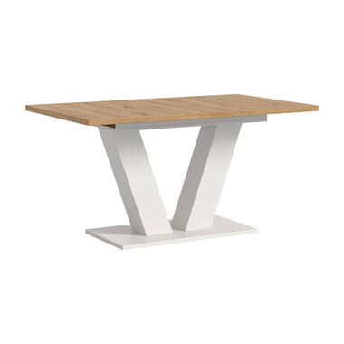 Hioshop Motion eetkamertafel V-poot 90x150/190cm incl 1 verlengblad eik decor- product
