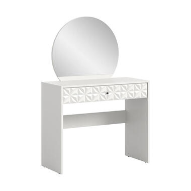 Hioshop Prisma console 1 tiroir- 1 miroir blanc product