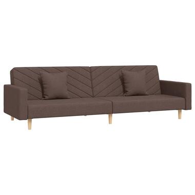vidaXL - Canapé-lit à 2 places - Taupe - Tissu - Avec deux oreillers product