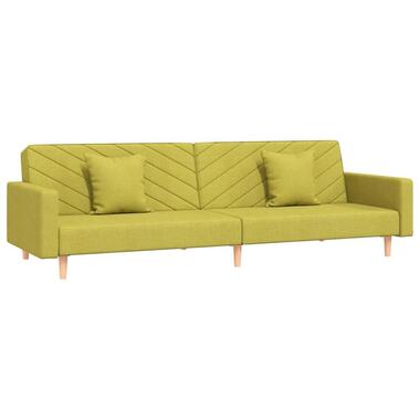 vidaXL - Slaapbank 2-zits - Groen - Stof - Met kussens product
