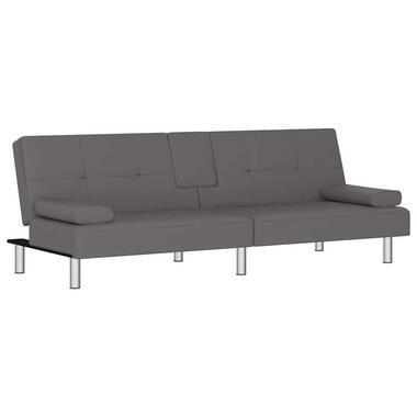 vidaXL - Slaapbank met bekerhouders - Grijs - Kunstleer product