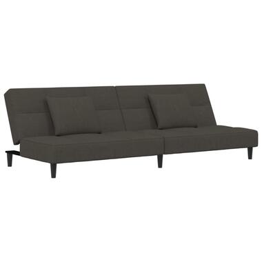 vidaXL - Slaapbank 2-zits - Donkergrijs - Fluweel - Met kussens product