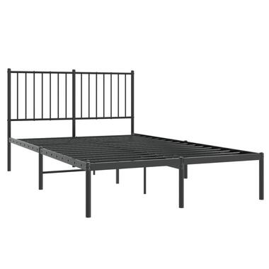 vidaXL - Bedframe met hoofdbord - Zwart - Staal - 120 x 200 cm product