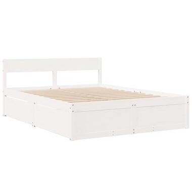 vidaXL - cadre de lit - Blanc - Bois de pin - 140 x 200 cm - Sans matelas product