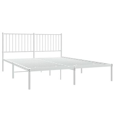 vidaXL - cadre de lit avec tête de lit - Blanc - Acier - 160 x 200 cm product