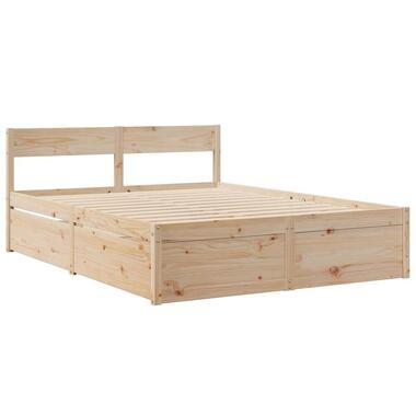 vidaXL - Bedframe - Bruin - Grenenhout - 140 x 200 cm - Zonder matras product