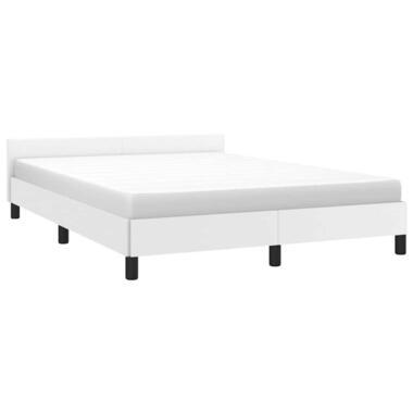 vidaXL - cadre de lit avec tête de lit - Blanc - Cuir artificiel - 140 x 200 cm product