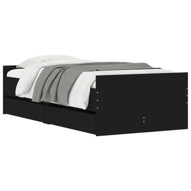 vidaXL - Bedframe met lades - Zwart - Bewerkt hout - 90 x 200 cm product