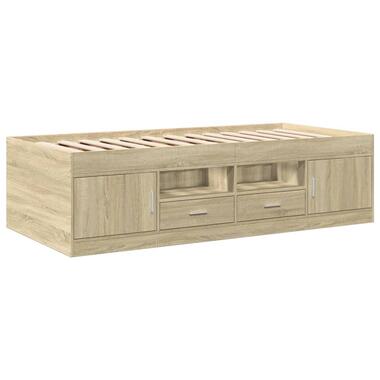 vidaXL - Slaapbank met lades - Bruin - Hout - 90 x 200 cm - Zonder matras product