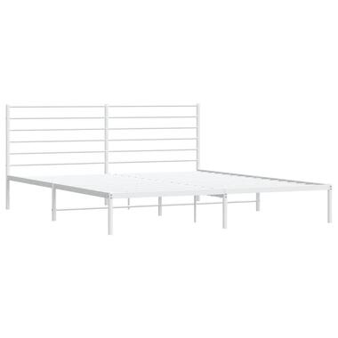 vidaXL - cadre de lit avec tête de lit - Blanc - Acier - 200 x 200 cm product