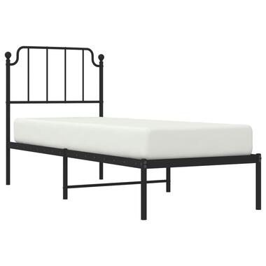 vidaXL - Bedframe met hoofdbord - Zwart - Staal - 80 x 200 cm product