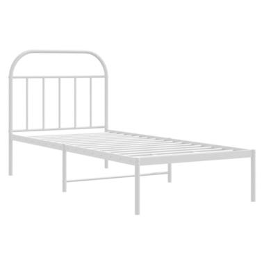 vidaXL - Bedframe met hoofdbord - Wit - Staal - 80 x 200 cm product
