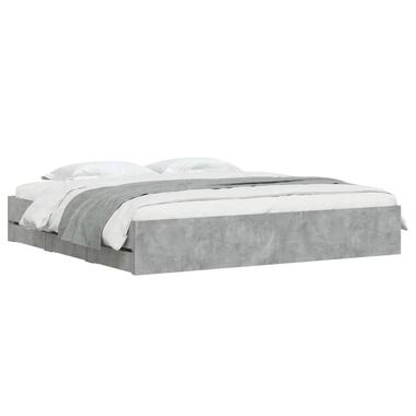 vidaXL - Cadre de lit avec tiroirs - Gris - Bois d'ingénierie - 180 x 200 cm product
