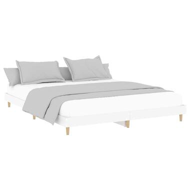 vidaXL - cadre de lit - Blanc - Bois d'ingénierie - 140 x 200 cm - Sans matelas product