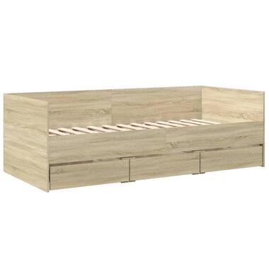 vidaXL - Slaapbank met lades - Sonoma eikenkleurig - Hout - 90 x 200 cm product