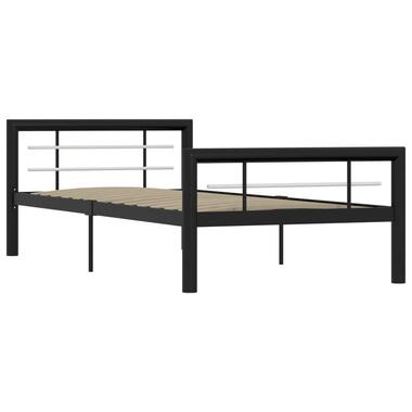 vidaXL - Bedframe - Zwart en wit - Metaal - 90 x 200 cm product